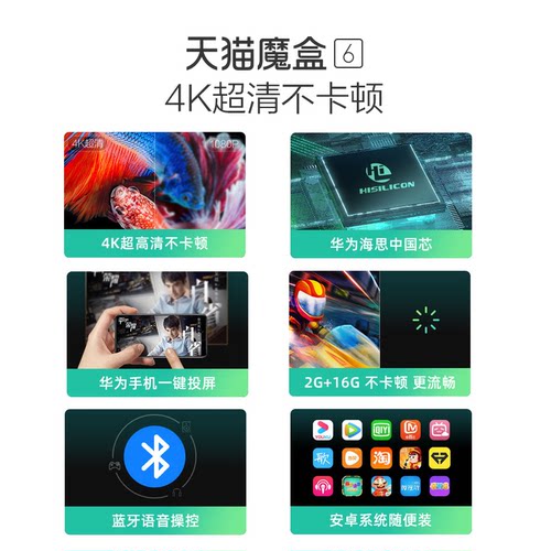 包邮天猫魔盒6华为芯全网通网络电视机顶盒语音家用wifi电视盒子-图0