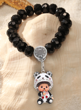 手链日韩风黑天鹅半宝石串珠饰品