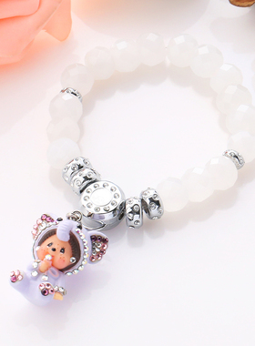 萌趣趣风饰品白玉半宝石礼物手链