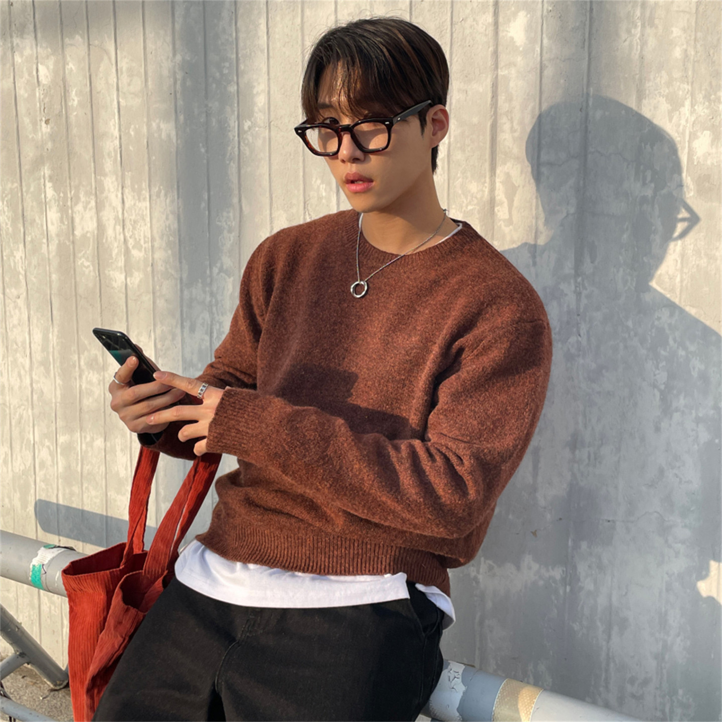 MRDONG韩国男装代购15色秋冬百搭OOTD羊毛混纺打底圆领针织衫毛衣,淘宝优惠券,粉丝福利购,淘宝优惠卷