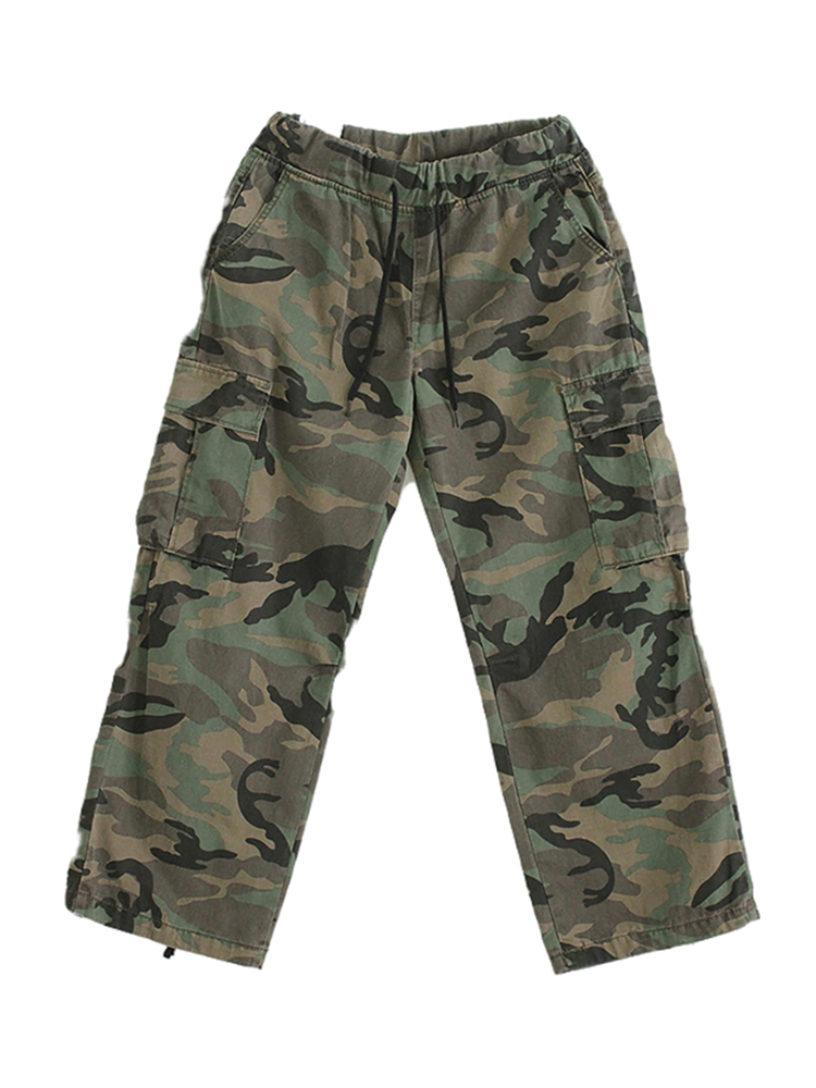 韩国代购男女款camo pattern cargo banding pants迷彩工装休闲裤 - 图3