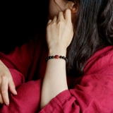 Браслет из натурального камня подходит для мужчин и женщин, аксессуар, цвета киновари