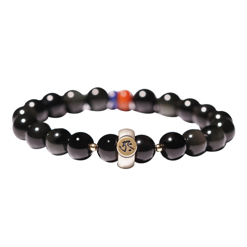 黑曜石本命佛手链转运珠佛珠手串 赏峰饰品手链