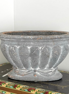 世界岛 法式红陶浮雕花盆无孔室内绿植套盆做旧花器盆栽容器盆景