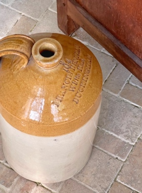 世界岛 英国中古陶制酒罐大号落地花瓶花器装饰厚重粗陶土罐陈设