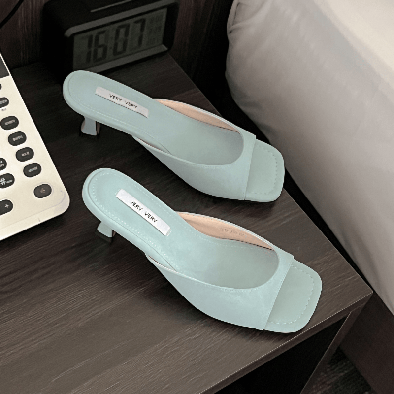 韩国东大门夏季新款性感一字带露趾小猫跟粉色外穿凉拖鞋女,淘宝优惠券,粉丝福利购,淘宝优惠卷