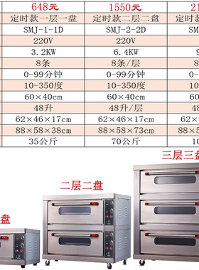 电烤箱商用一层二盘面包披萨蛋糕大容量烘焙烤饼炉单层家用电烤炉