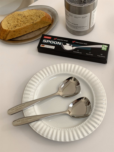 Food grade 304 stainless steel square head large flat spoon