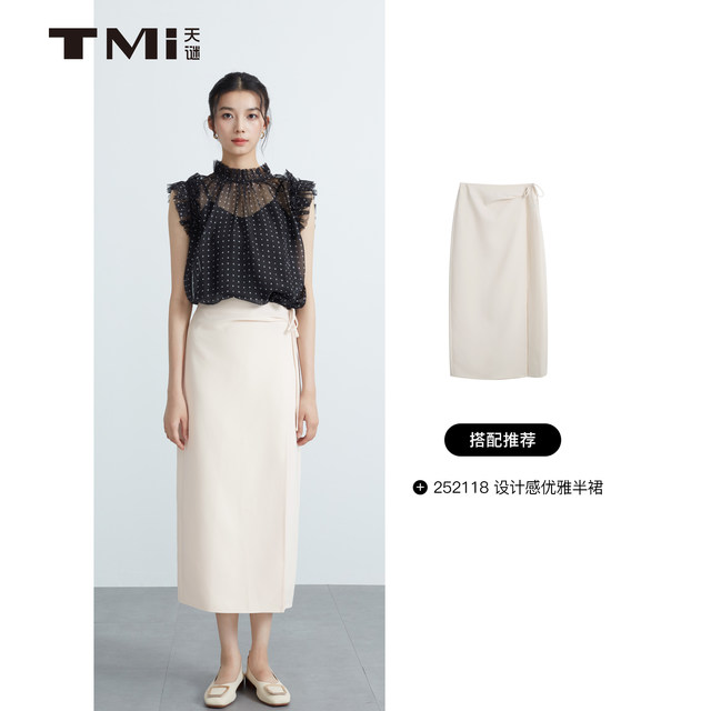 Tianmi elegant polka dot ເສື້ອ sleeveless breathable