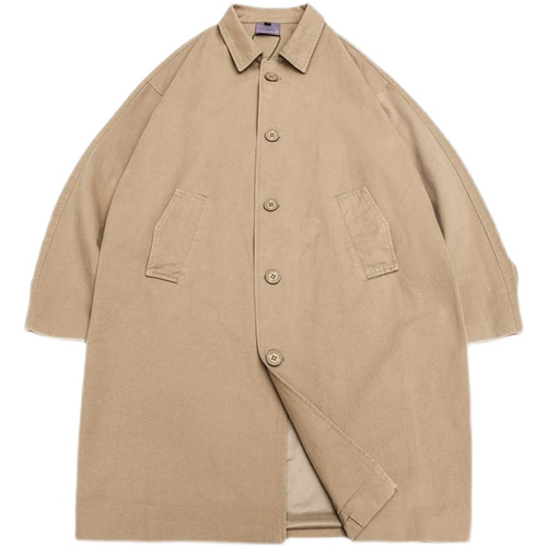 Японский ретро брендовый длинный осенний трендовый плащ подходит для мужчин и женщин, куртка для влюбленных, средней длины, в корейском стиле, оверсайз