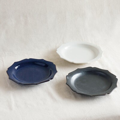 日本制studio M 秋冬新品高台花型器皿陶瓷早午餐盘甜点盘jolie 虎窝淘