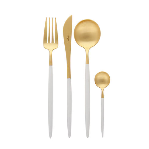 葡萄牙Cutipol官方授权GOA WhiteGold白色镀金西餐叉甜点咖啡勺 - 图3