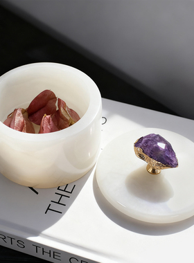 中古风天然玉石梳妆台首饰盒