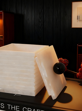 简约现代大理石云石书柜装饰摆件