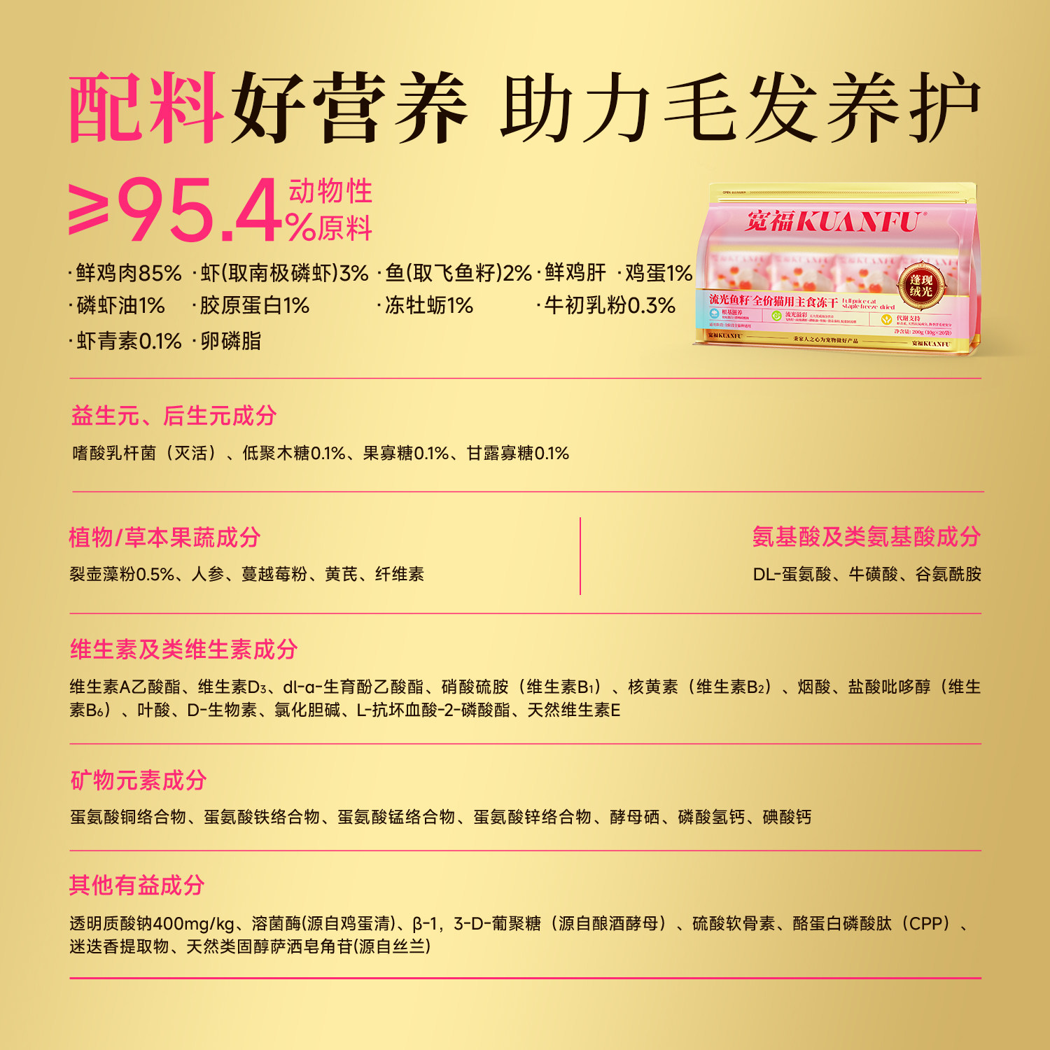 宽福主食冻干流光鱼籽生骨肉全价猫粮美毛猫咪鲜肉试吃装50gS,淘宝优惠券,粉丝福利购,淘宝优惠卷