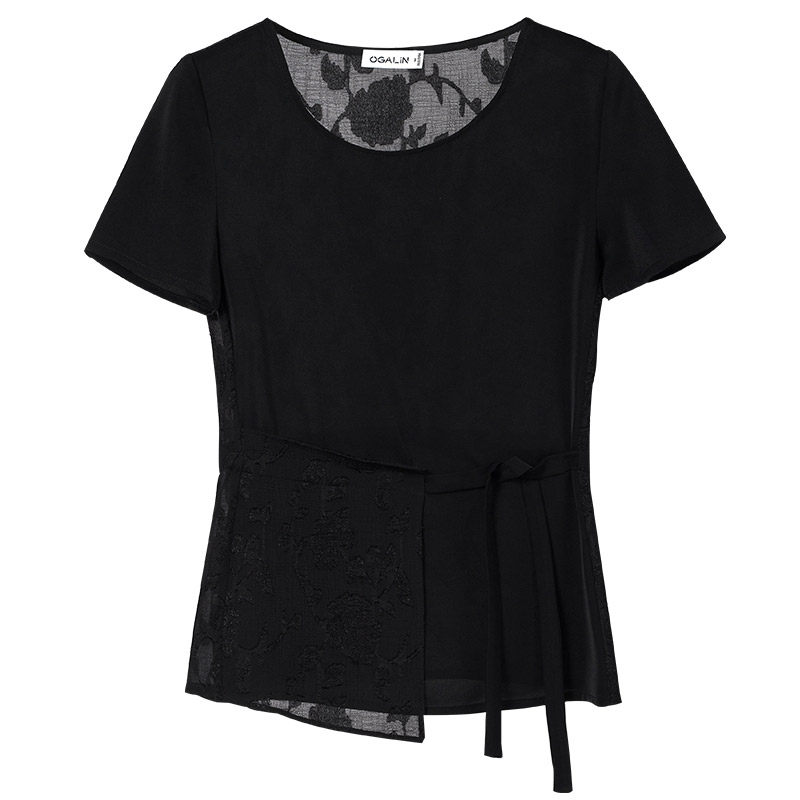 欧茄林蕾丝卡腰小衫2020新款雪纺衫 欧茄林服饰蕾丝衫/雪纺衫