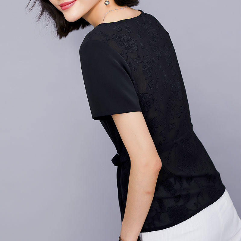 欧茄林蕾丝卡腰小衫2020新款雪纺衫 欧茄林服饰蕾丝衫/雪纺衫