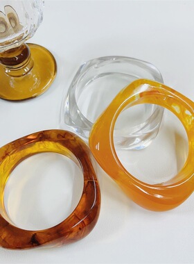 新款春夏欧美个性ins风时尚简约中性百搭晕染树脂手镯