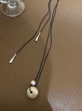 小众设计明星同款象牙果项链ins绑绳长款毛衣链百搭时髦简约项链