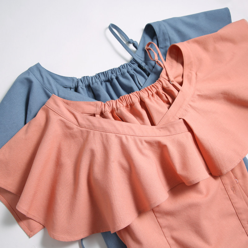 毛菇小象性感露肩2020新夏连衣裙 毛菇小象连衣裙