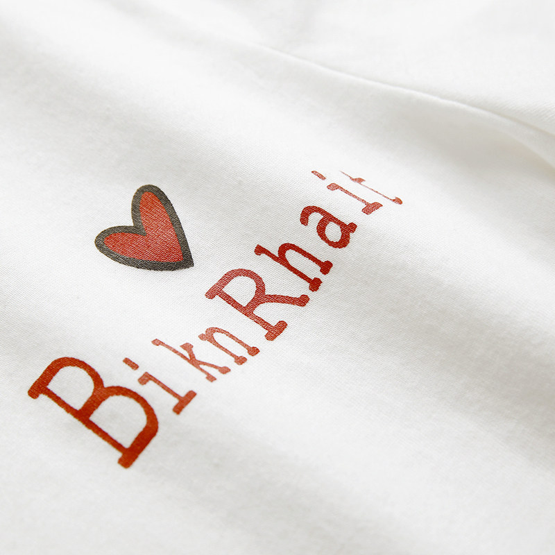 毛菇小象短袖白色纯棉t恤女半身裙 毛菇小象T恤