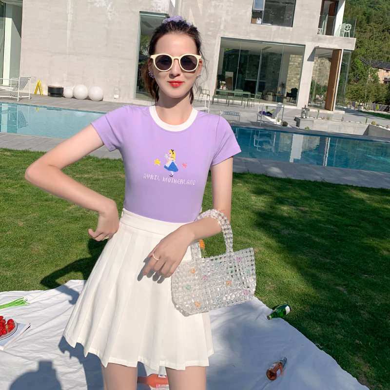 毛菇小象短袖t恤女夏2020打底衫 毛菇小象T恤