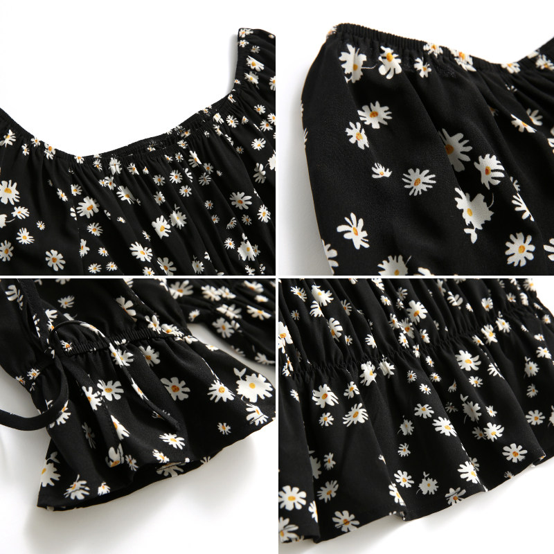 毛菇小象小雏菊雪纺2020女碎花裙子 毛菇小象连衣裙