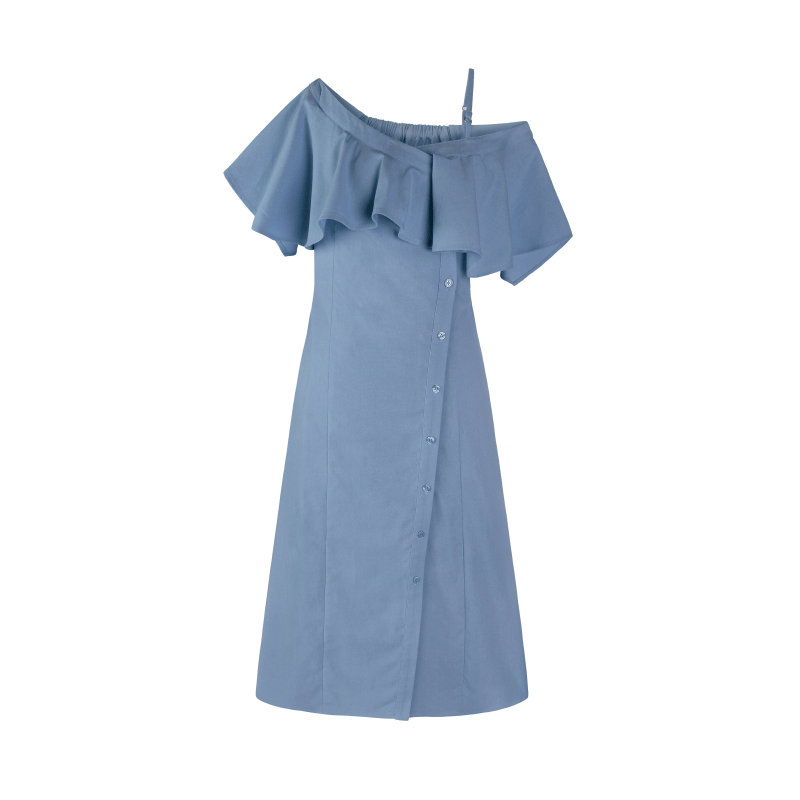 毛菇小象性感露肩2020新夏连衣裙 毛菇小象连衣裙