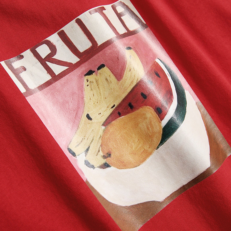 毛菇小象字母水果女2020夏新款t恤 毛菇小象T恤