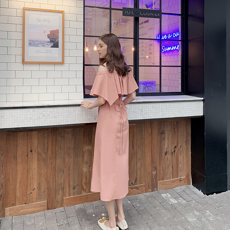 毛菇小象性感露肩2020新夏连衣裙 毛菇小象连衣裙