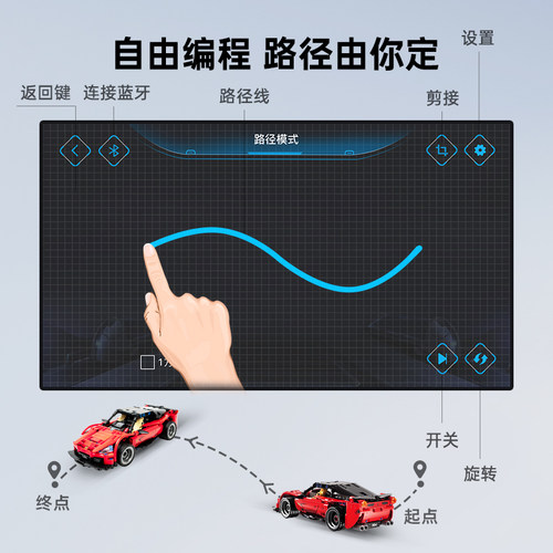 中国积木可编程机械电动遥控汽车拼装益智儿童玩具跑车男孩子礼物-图2