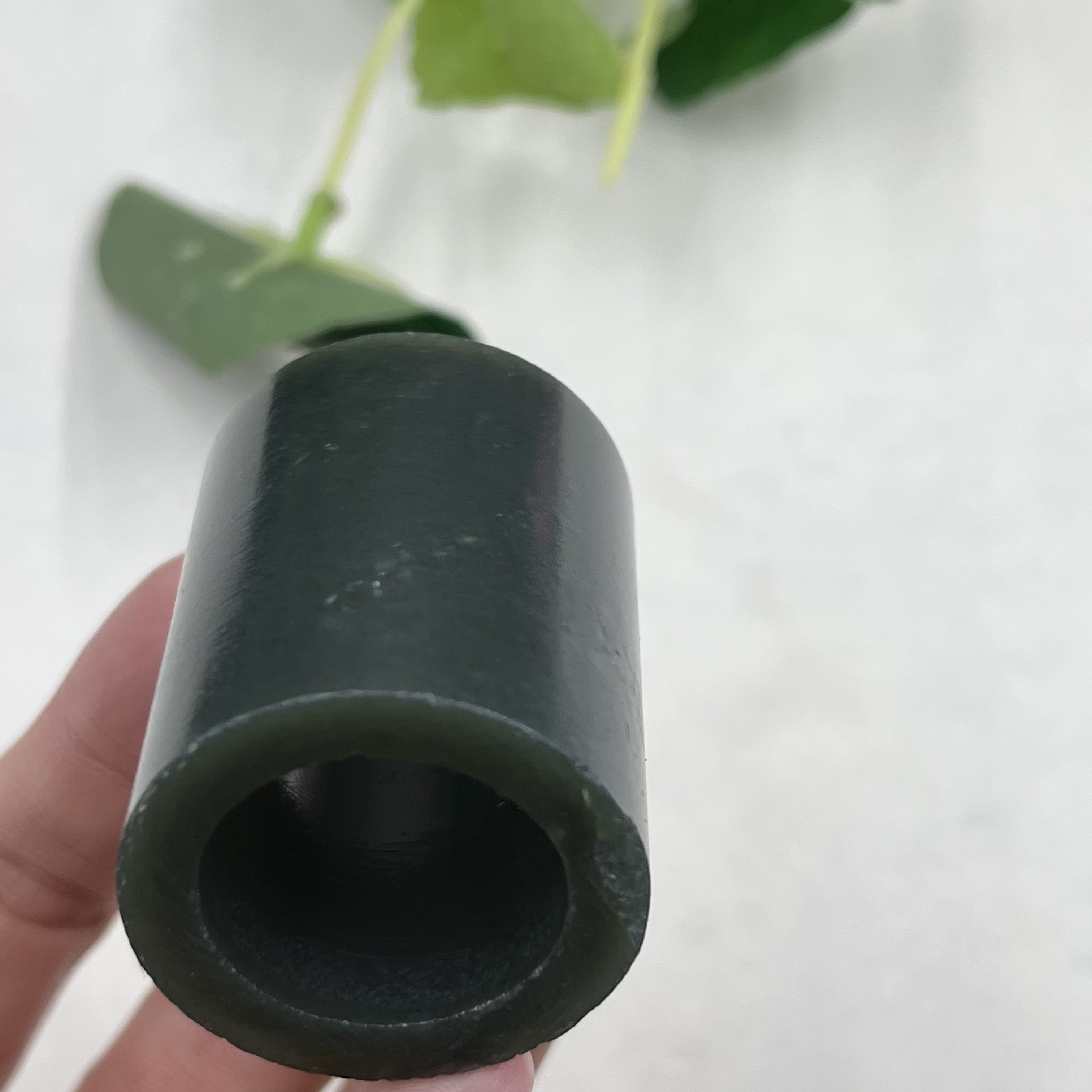 Xinjiang Hotan jade sapphire Qiemo tall tube ring ring ring mouth 21 ring scraps ring ring free shipping t