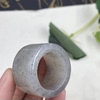 With certificate, Xinjiang Hotan jade dot ink blue and white seed ring ring, 23-finger ring, ring ring, free shipping