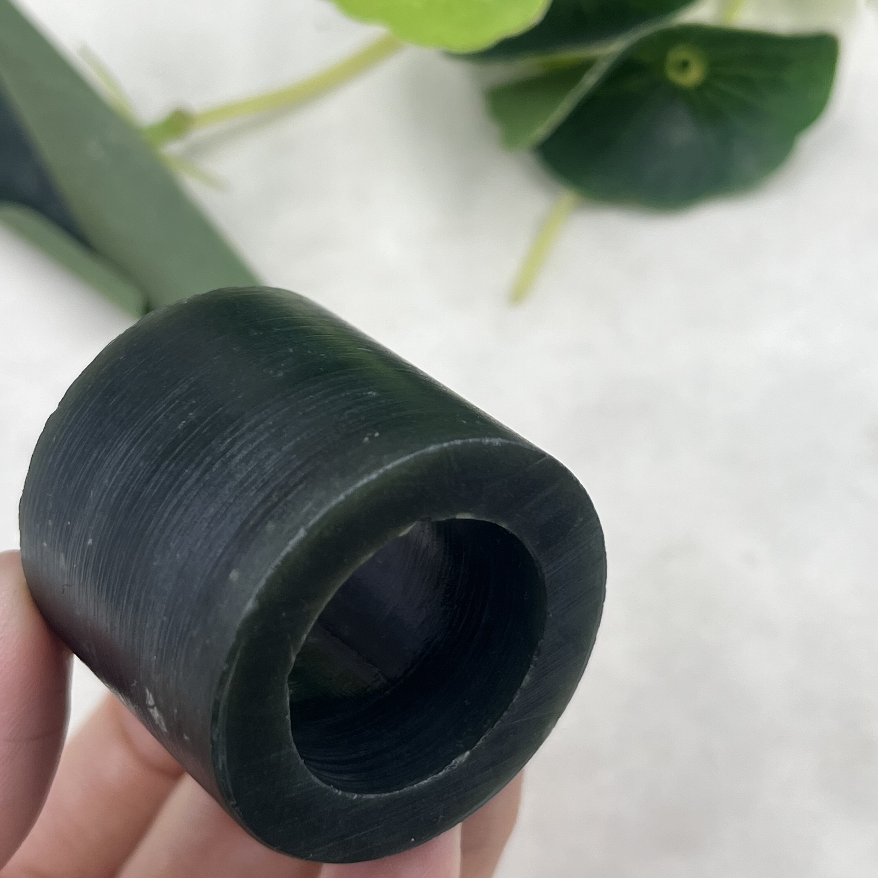 Xinjiang Hotan jade sapphire Qiemo ring scraps ring mouth 22 ring circle jade scraps free shipping