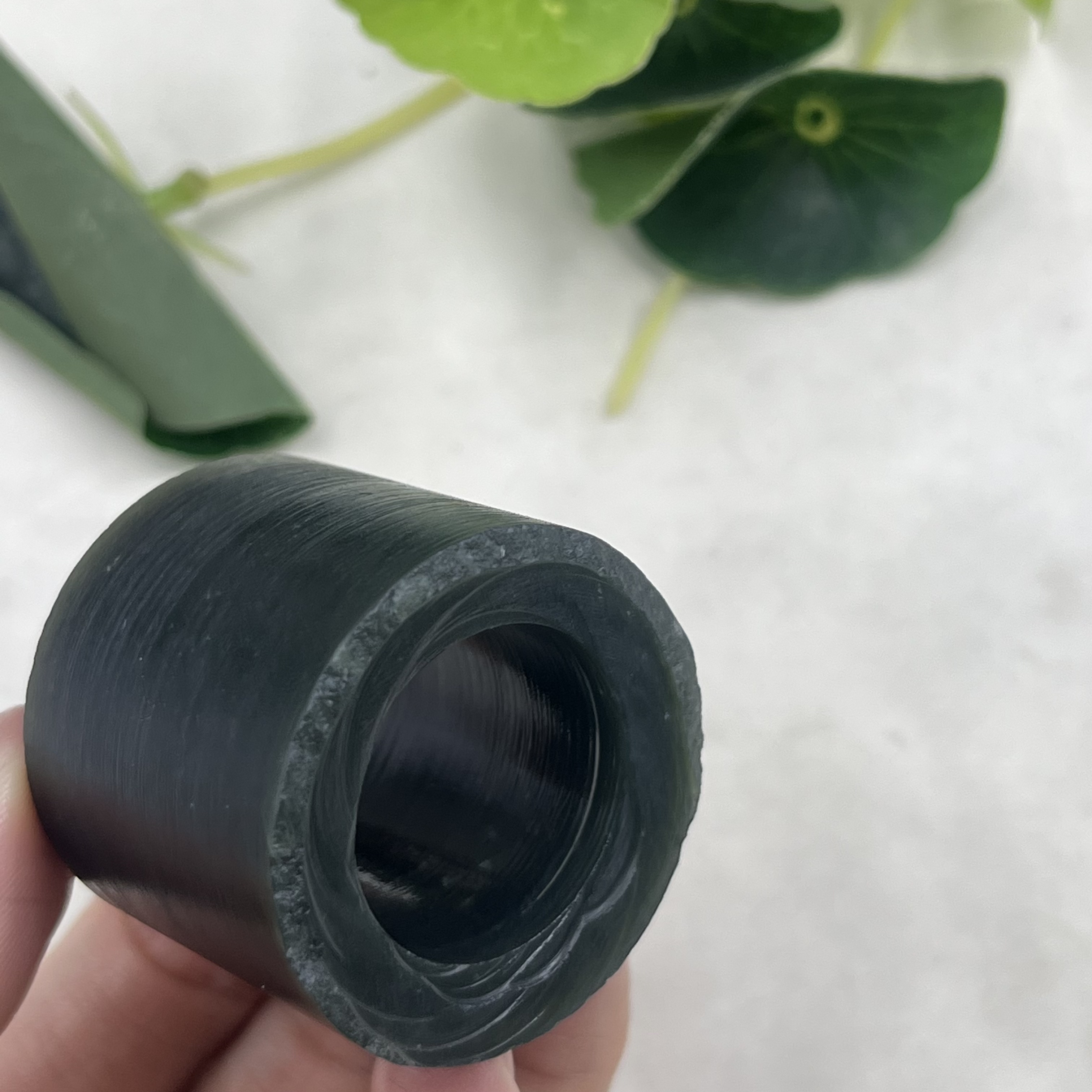Xinjiang Hotan jade sapphire Qiemo ring scraps ring mouth 22 ring circle jade scraps free shipping