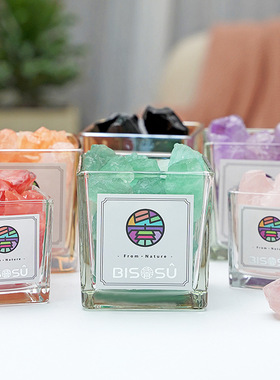 天然晶石扩香植物萃取精油空气清新剂办公家居摆件方杯扩香石香薰