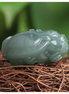 梵峙玛瑙绿色龙龟摆件吊坠茶宠