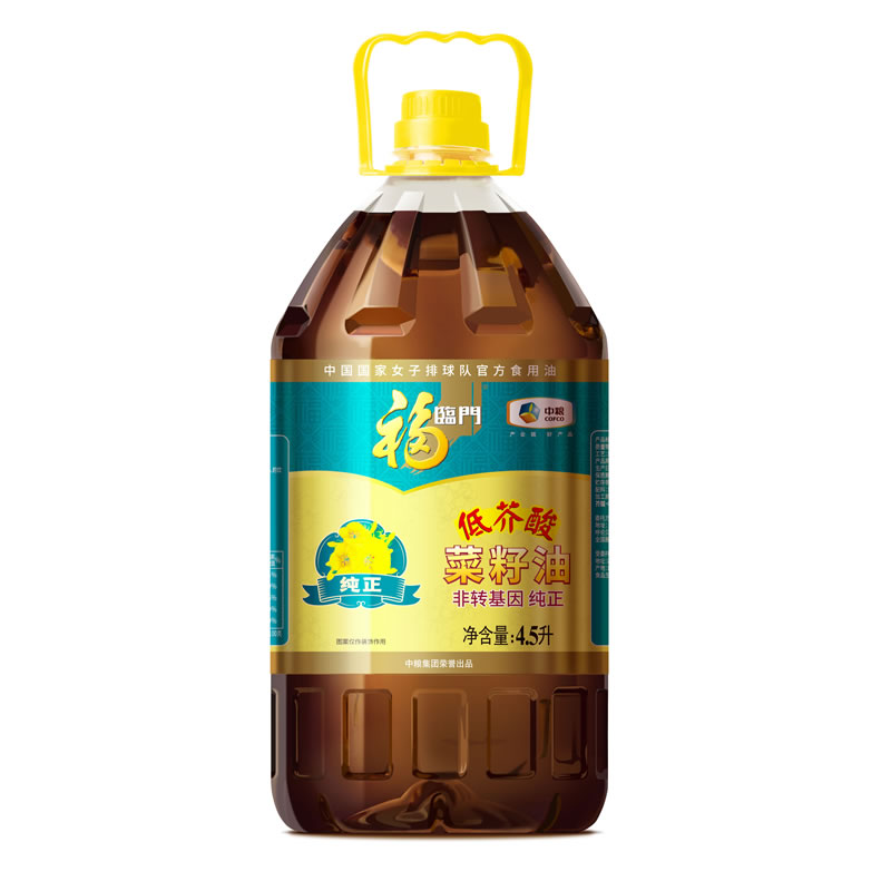 福临门低芥酸菜籽油 （非转基因纯正） 4.5L*2桶【fd】 - 图2