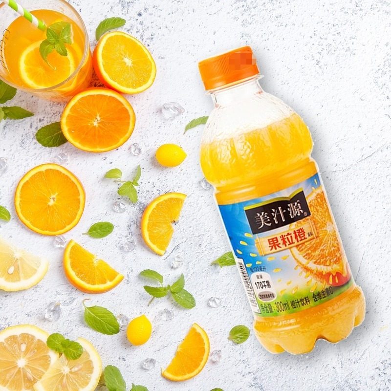 美汁源果粒橙300ml*6瓶新鲜橙汁果汁饮料小瓶果味饮品 ms - 图1
