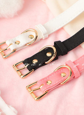 性空山*磨毛蝴蝶结铃铛项圈女颈带链子choker牵引绳颈圈项链脖圈