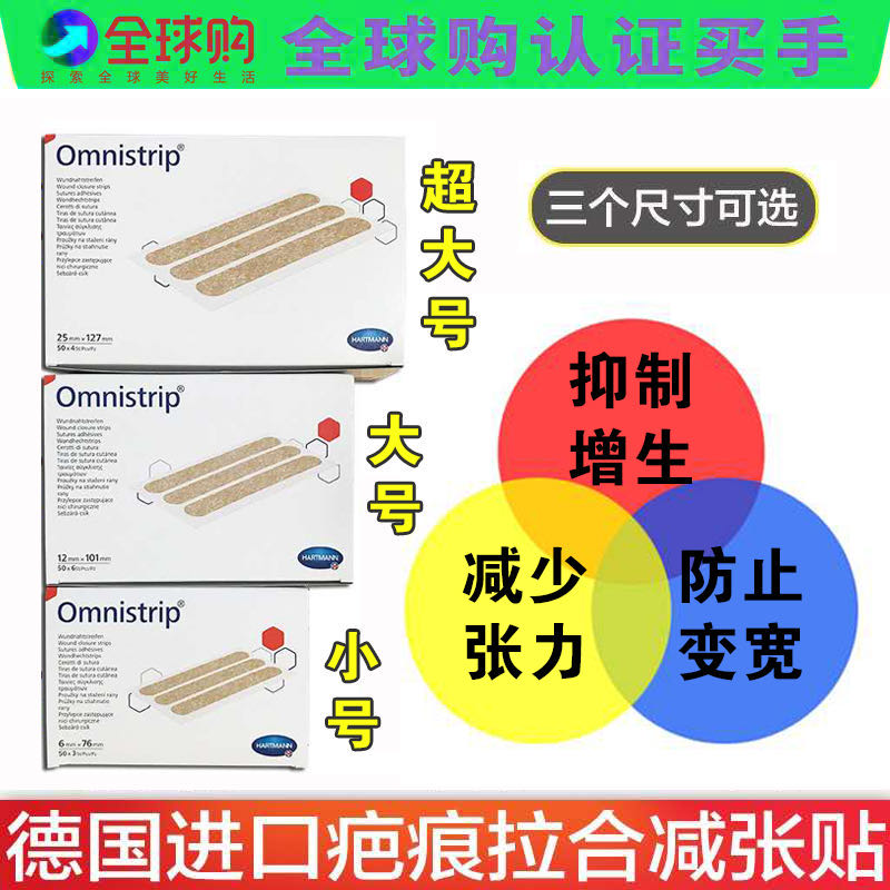 Omnistrip德国减张贴减张胶布12*101mm大号防止变宽五包30条韵达-图1