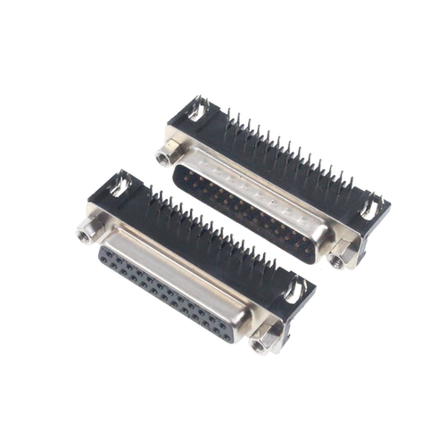 5只 DR25 DB25 母头 母座 公头 RS232 25芯 串口 90度弯脚 2排 - 图3