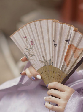 古风折扇汉服扇子女摄影拍照道具