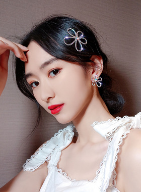 韩国气质发夹简约交叉款一字夹水钻刘海夹变价少女顶夹网红女发卡