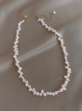 不规则天然珍珠项链女