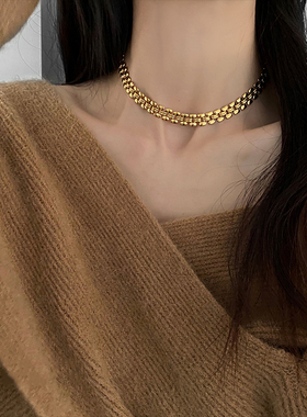 ins博主同款表带毛衣项链轻奢小