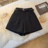 Pocket Casual Suit Shorts Women's 2026 Autumn Loose Slim High Waist A-Line Wide-Leg Pants Versatile Boot Pants for Outerwear
