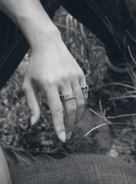 男女1314钛钢复古戒指