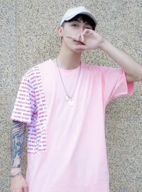 原宿方牌混搭风钛钢刻字毛衣链