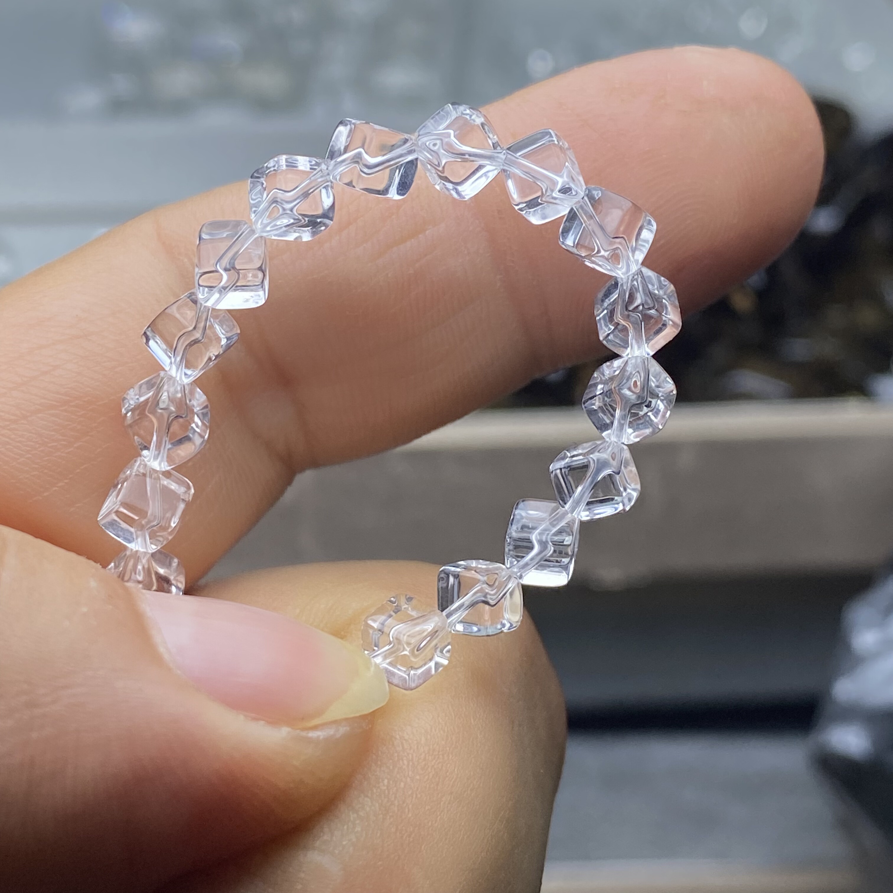 净体天然白水晶方块散珠手串手链项链茶晶对魔方冰块diy配件配饰,淘宝优惠券,粉丝福利购,淘宝优惠卷